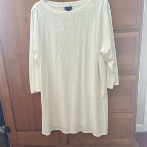 J Jill Cream Textured 3/4 sleeve Tunic Size XL New with tags